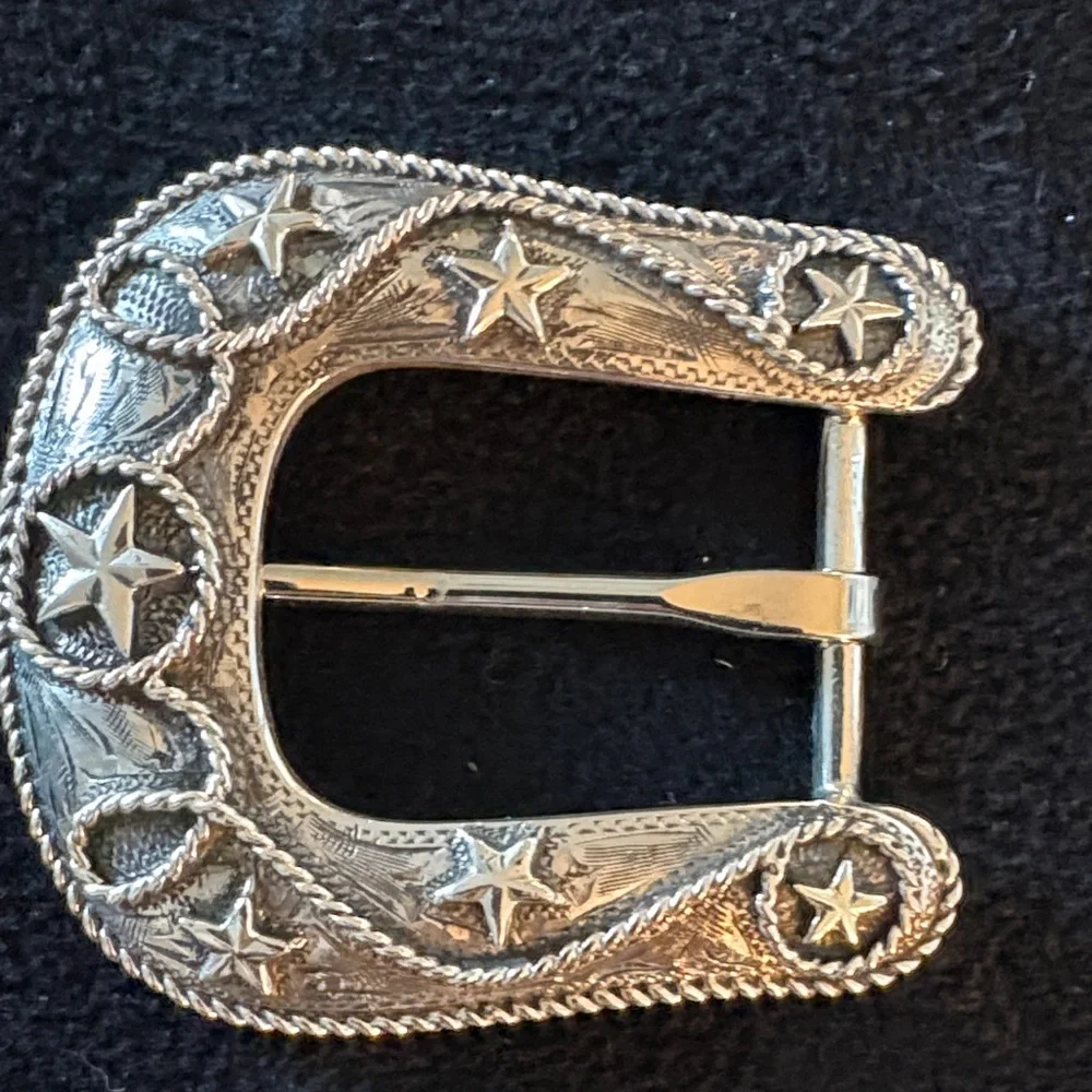 Douglas Magnus collectible “Roy Rogers” sterling 4 pc Buckle set w/ Star Accents